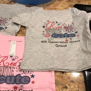 New infant tee shirts/set of 3 for great grandchildren.